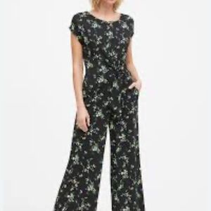 Banana Republic Black Floral Jumpsuit